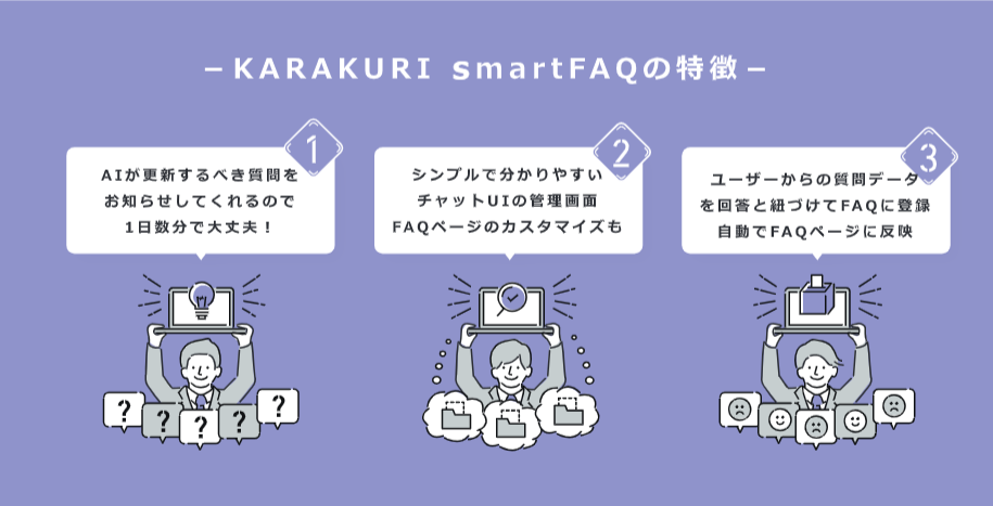 カラクリ、“学習するFAQサイト”がつくれるAI搭載「KARAKURI smartFAQ」正式版の提供開始！